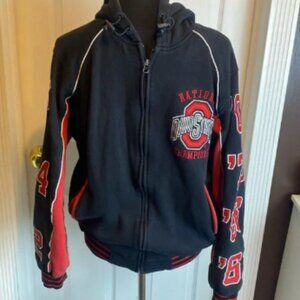 Ohio State Buckeyes National Champions Black Heavy Sweat Hood Jacket Men’s Sz M